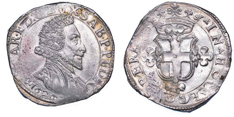 DUCATO DI SAVOIA. CARLO EMANUELE I Il Grande, 1580-1630. Da 2 fiorini 1626. IV tipo.  - Asta Numismatica - Cambi Casa d'Aste