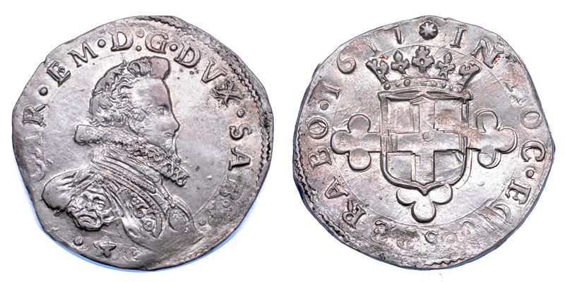 DUCATO DI SAVOIA. CARLO EMANUELE I Il Grande, 1580-1630. Da 2 fiorini 1617. I tipo.  - Auction Numismatics - Cambi Casa d'Aste