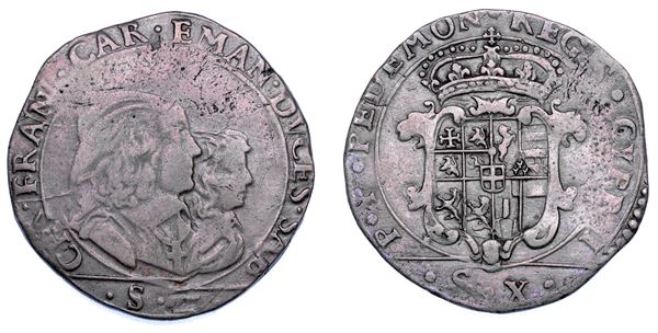 DUCATO DI SAVOIA. CARLO EMANUELE II L'Adriano del Piemonte, 1638-1675. Reggenza della madre CRISTINA DI BORBONE, La Madama Reale. Mezza lira s.d. VIII tipo.