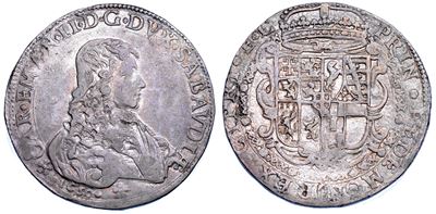 Carlo Emanuele II di Savoia, Ducatone 1650, argento