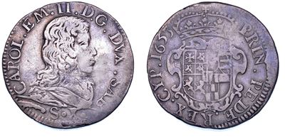 Carlo Emanuele II di Savoia, Mezza lira del 1653, III tipo