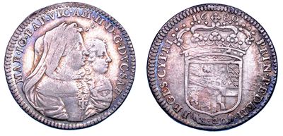 DUCATO DI SAVOIA, Vittorio Amedeo II e Maria Giovanna Battista Savoia Nemours, Lira 1680