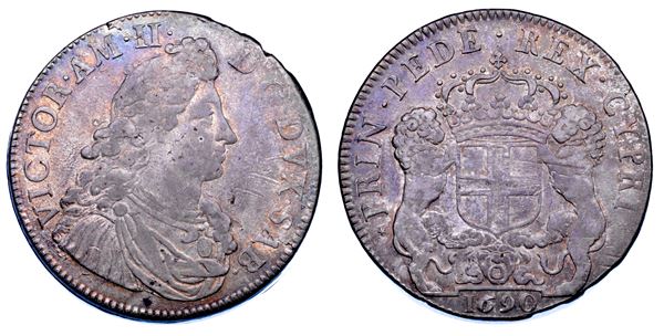 DUCATO DI SAVOIA. VITTORIO AMEDEO II, 1675-1730 (Secondo Periodo: Duca di Savoia, 1680-1713). Scudo Bianco 1690. II tipo.
