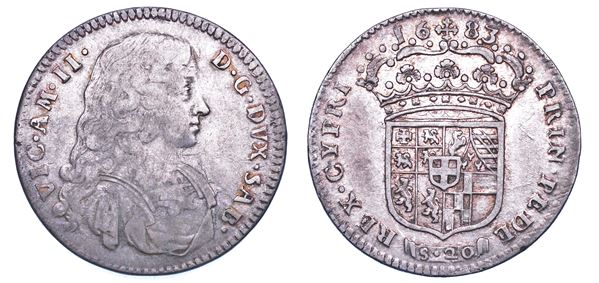 DUCATO DI SAVOIA. VITTORIO AMEDEO II, 1675-1730 (Secondo Periodo: Duca di Savoia, 1680-1713). Lira 1683. I tipo.