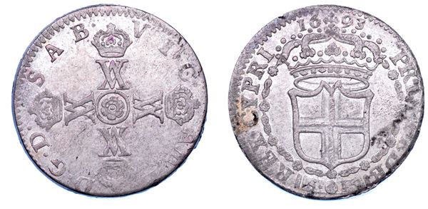 DUCATO DI SAVOIA. VITTORIO AMEDEO II, 1675-1730 (Secondo Periodo: Duca di Savoia, 1680-1713). 15 Soldi 1693.