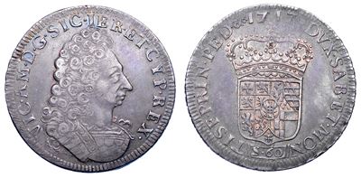 VITTORIO AMEDEO II, Ducato di Savoia, 3 Lire 1717, Moneta in argento