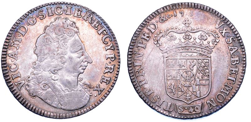 DUCATO DI SAVOIA. VITTORIO AMEDEO II, 1675-1730 (Re di Sicilia, 1713-1718). 2 Lire 1717.  - Asta Numismatica - Cambi Casa d'Aste