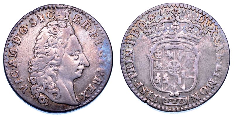DUCATO DI SAVOIA. VITTORIO AMEDEO II, 1675-1730 (Re di Sicilia, 1713-1718). Lira 1714.  - Asta Numismatica - Cambi Casa d'Aste