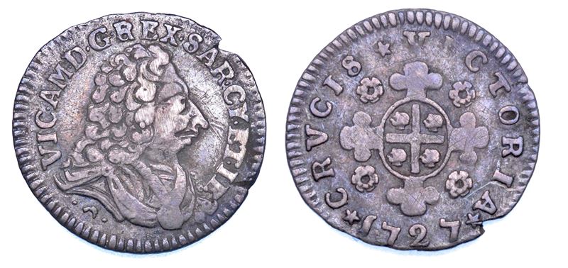 REGNO DI SARDEGNA. VITTORIO AMEDEO II DI SAVOIA, 1718-1730. Reale Sardo 1727.  - Auction Numismatics - Cambi Casa d'Aste