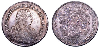 Carlo Emanuele III di Savoia, Scudo Vecchio da 5 Lire 1733