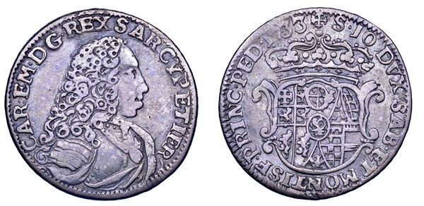 REGNO DI SARDEGNA. CARLO EMANUELE III DI SAVOIA, 1730-1773. Mezza Lira 1733.