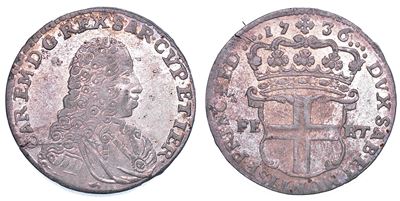 Carlo Emanuele III di Savoia, 5 Soldi 1736, Regno di Sardegna