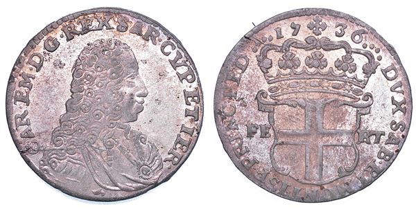 REGNO DI SARDEGNA. CARLO EMANUELE III DI SAVOIA, 1730-1773. 5 Soldi 1736.