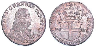 CARLO EMANUELE III DI SAVOIA, 5 Soldi 1739, Regno di Sardegna