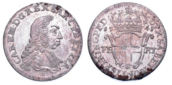 REGNO DI SARDEGNA. CARLO EMANUELE III DI SAVOIA, 1730-1773. 5 Soldi 1741.