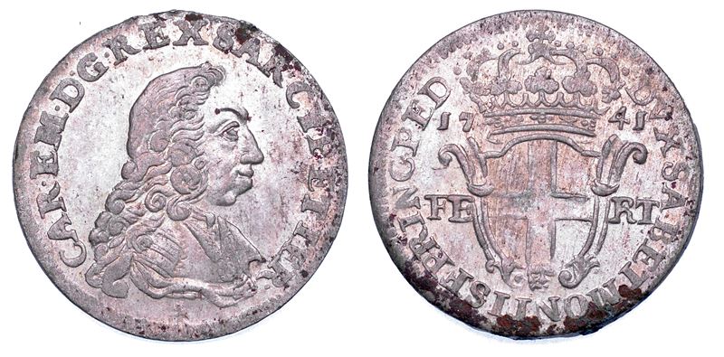 REGNO DI SARDEGNA. CARLO EMANUELE III DI SAVOIA, 1730-1773. 5 Soldi 1741.  - Asta Numismatica - Cambi Casa d'Aste