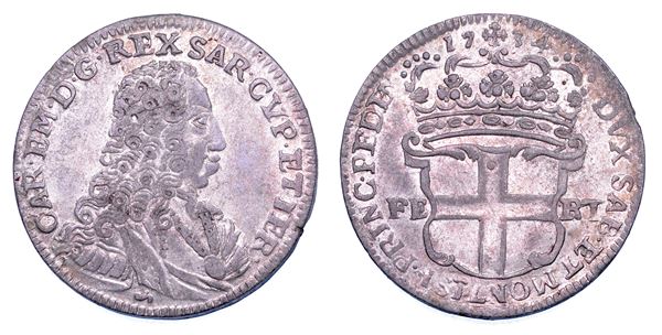 REGNO DI SARDEGNA. CARLO EMANUELE III DI SAVOIA, 1730-1773. 5 Soldi 1734.