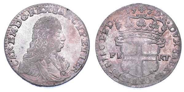 REGNO DI SARDEGNA. CARLO EMANUELE III DI SAVOIA, 1730-1773. 5 Soldi 1739.