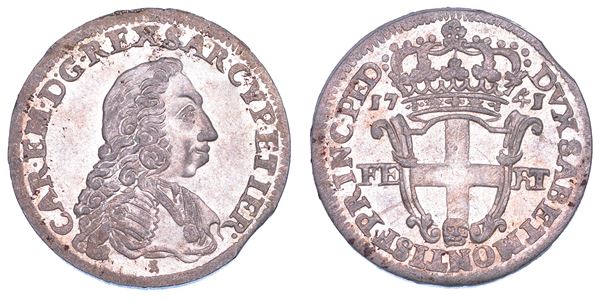 REGNO DI SARDEGNA. CARLO EMANUELE III DI SAVOIA, 1730-1773. 5 Soldi 1741.