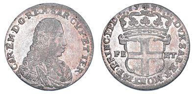 CARLO EMANUELE III DI SAVOIA, 5 Soldi 1737