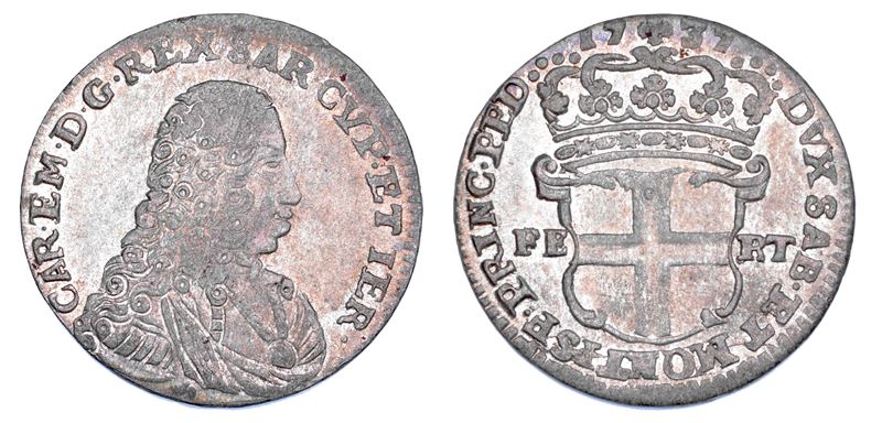 REGNO DI SARDEGNA. CARLO EMANUELE III DI SAVOIA, 1730-1773. 5 Soldi 1737.  - Auction Numismatics - Cambi Casa d'Aste