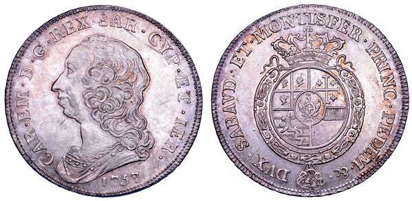 REGNO DI SARDEGNA. CARLO EMANUELE III DI SAVOIA, 1755-1773 (II PERIODO). Scudo Nuovo 1757.