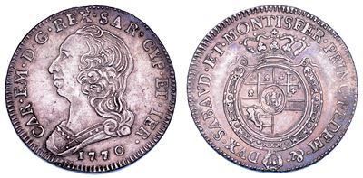 Carlo Emanuele III di Savoia, Quarto di Scudo Nuovo, 1770