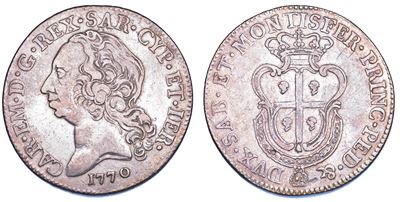 Carlo Emanuele III di Savoia, Mezzo Scudo Sardo 1770