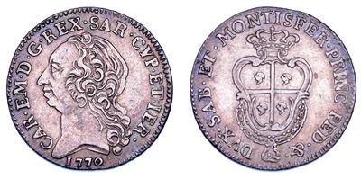 Carlo Emanuele III di Savoia, Quarto di Scudo Sardo 1770