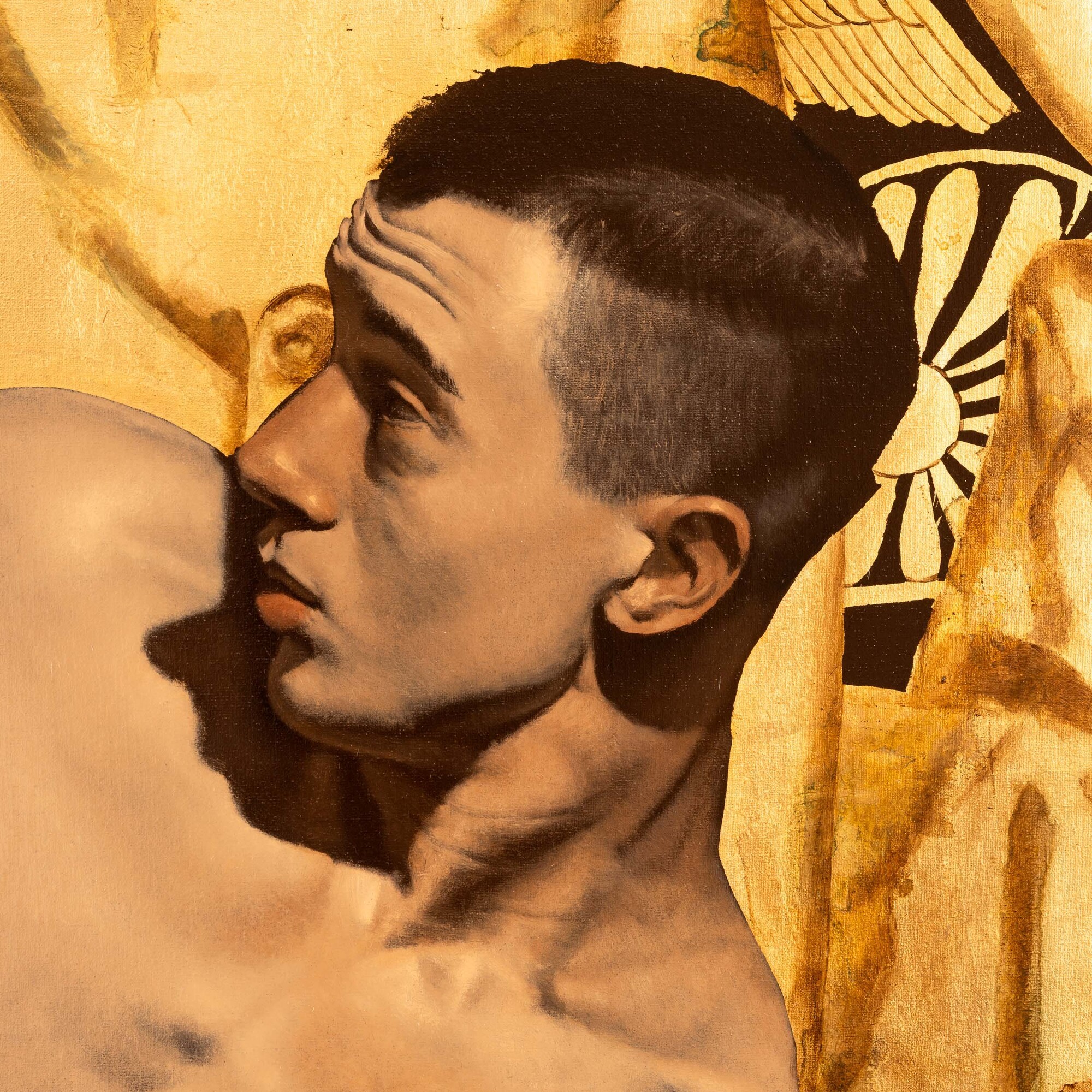 Alex Folla - Guerriero, olio su tela