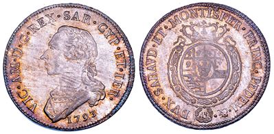 Regno di Sardegna, Vittorio Amedeo III di Savoia, Mezzo Scudo da 3 Lire 1793