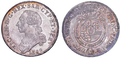 Vittorio Amedeo III di Savoia, Mezzo Scudo da 3 Lire 1780