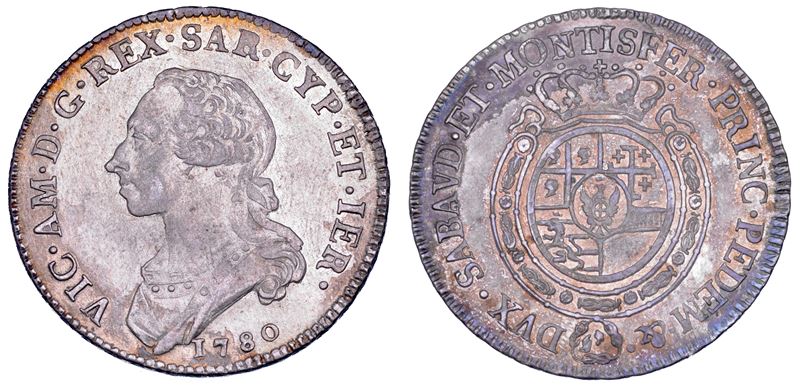 REGNO DI SARDEGNA. VITTORIO AMEDEO III DI SAVOIA, 1773-1796. Mezzo Scudo da 3 Lire 1780.  - Auction Numismatics - Cambi Casa d'Aste