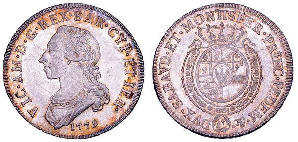 REGNO DI SARDEGNA. VITTORIO AMEDEO III DI SAVOIA, 1773-1796. Mezzo Scudo da 3 Lire 1779.