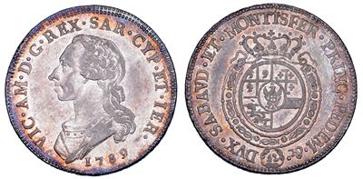 Regno di Sardegna, Vittorio Amedeo III di Savoia, Mezzo Scudo da 3 Lire 1789