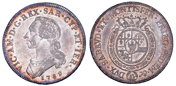 REGNO DI SARDEGNA. VITTORIO AMEDEO III DI SAVOIA, 1773-1796. Mezzo Scudo da 3 Lire 1789.