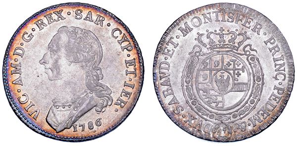 REGNO DI SARDEGNA. VITTORIO AMEDEO III DI SAVOIA, 1773-1796. Mezzo Scudo da 3 Lire 1786.