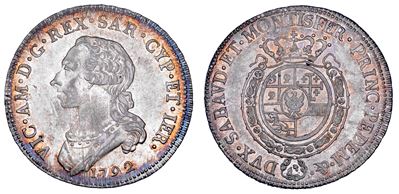 Vittorio Amedeo III di Savoia, Mezzo Scudo da 3 Lire, 1792