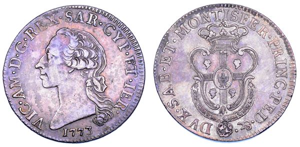 REGNO DI SARDEGNA. VITTORIO AMEDEO III DI SAVOIA, 1773-1796. Mezzo Scudo Sardo 1773.