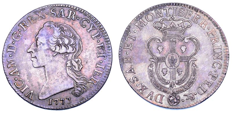 REGNO DI SARDEGNA. VITTORIO AMEDEO III DI SAVOIA, 1773-1796. Mezzo Scudo Sardo 1773.  - Auction Numismatics - Cambi Casa d'Aste