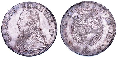 Carlo Emanuele IV di Savoia, Mezzo Scudo 1799, Regno di Sardegna