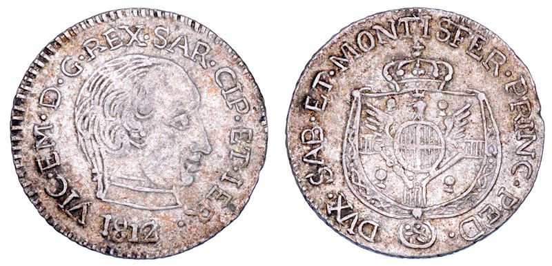 REGNO DI SARDEGNA. VITTORIO EMANUELE I DI SAVOIA, 1802-1821. Reale Sardo 1812. Cagliari.  - Asta Numismatica - Cambi Casa d'Aste