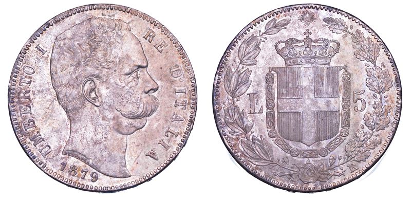 REGNO D’ITALIA. UMBERTO I DI SAVOIA, 1878-1900. 5 Lire 1879.  - Auction Numismatics - Cambi Casa d'Aste