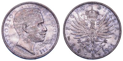 Vittorio Emanuele III di Savoia, Moneta da 5 Lire, 1901