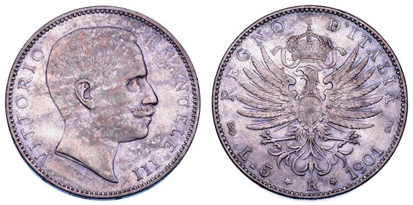 REGNO D'ITALIA. VITTORIO EMANUELE III DI SAVOIA, 1900-1946. 5 Lire 1901.
