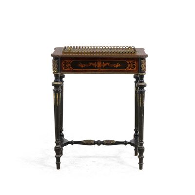 Fioriera Napoleone III, legno lastronato e intarsiato, XIX secolo