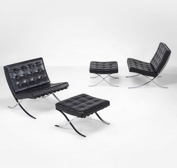 Due poltrone e due pouf mod. Barcelona