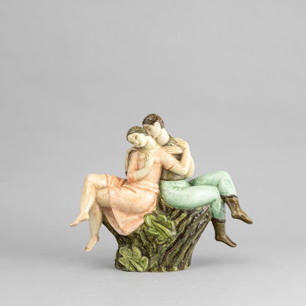 Lenci, Torino 1930 Amanti sul tronco