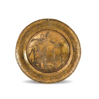 Piatto elemosiniere, Venezia, rame dorato, XVI-XVII secolo
