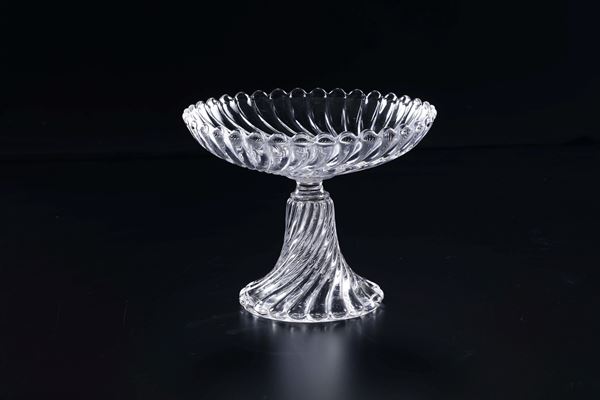 Alzatina “Bambou”.<BR>Francia, Manifattura Baccarat, XX secolo.